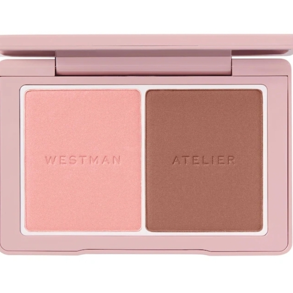 Westman Atelier Dual Blush Palette - Soft Pink and Warm Brown